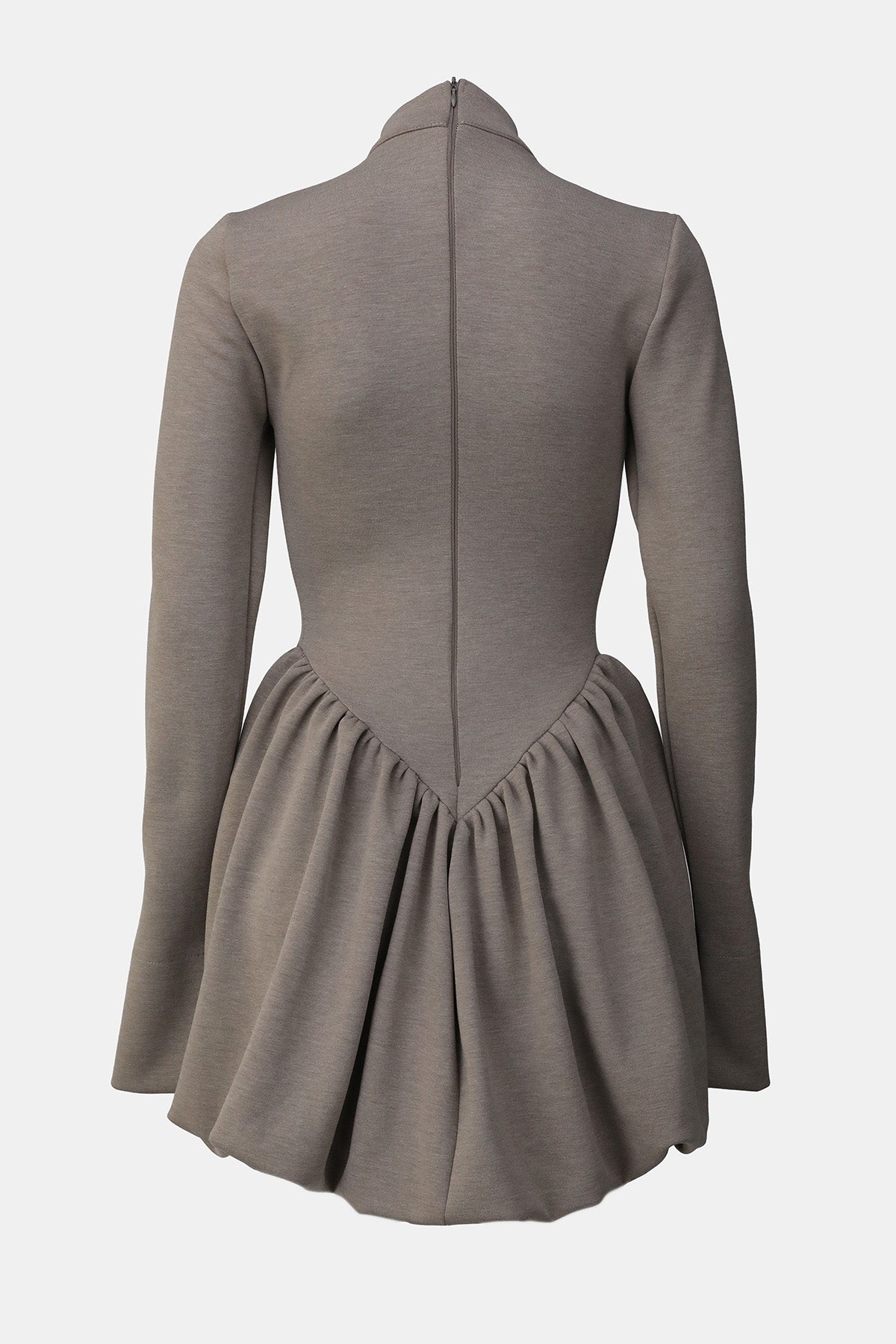 siyah krep korsajlı balon etekli mini elbise